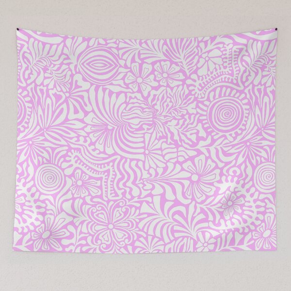 Item preview, Ellie-Light Fuchsia- Soft Light Pink White designed and sold by Fabricatemyart.