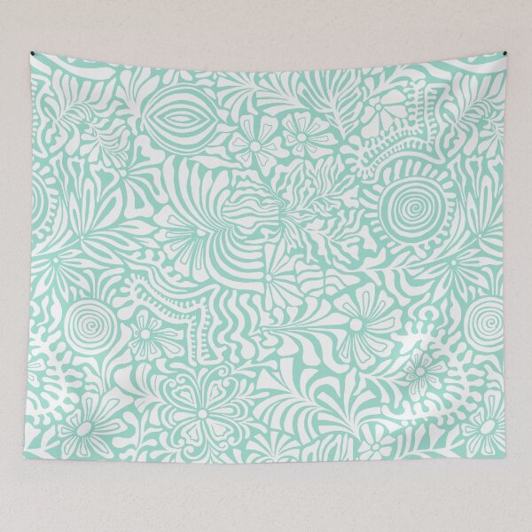 Item preview, Ellie-Delphin Greenish Blue designed and sold by Fabricatemyart.