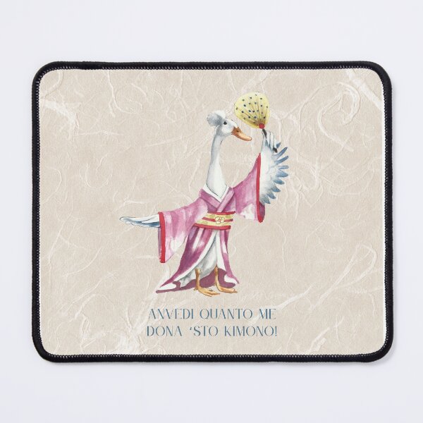 Item preview, Anvedi quanto me dona 'sto Kimono! Illustrazione ad acquerello di oca con ventaglio designed and sold by ArcanaAtelier.