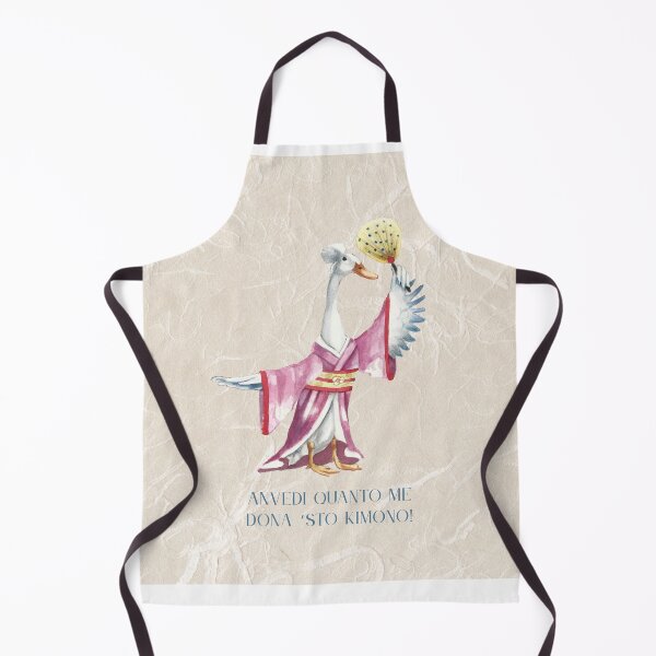 Item preview, Anvedi quanto me dona 'sto Kimono! Illustrazione ad acquerello di oca con ventaglio designed and sold by ArcanaAtelier.