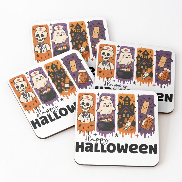 Item preview, Whimsical Halloween Nurse Collage in Four Panels designed and sold by MoodsDesigns.