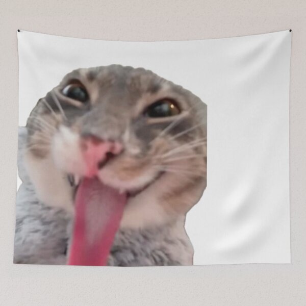 Item preview, Funny Cat with a Stuck Out Tung on White Background designed and sold by serenddy.