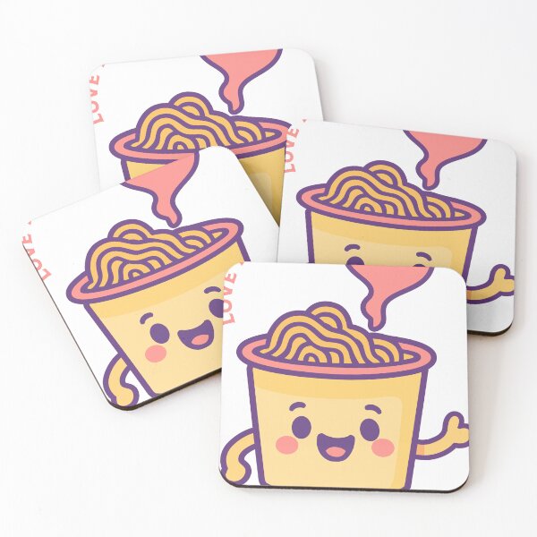 Item preview, Cute Instant Noodles Cup – Adorable Kawaii Ramen Mascot with Love Steam designed and sold by TrilogyMerch.