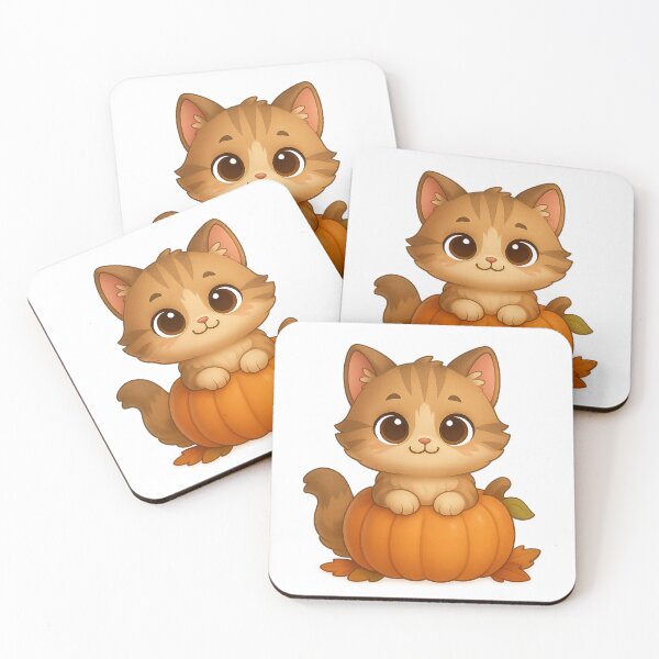Item preview, 3D Chibi Kawaii Cat – Pumpkin Kitten Fall Sticker & T-Shirt Design designed and sold by YumiStories Shop.