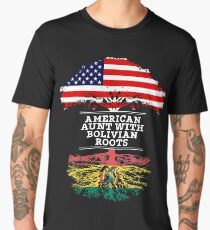 American Aunt With Bolivian Roots - Gift For Bolivian Aunties Men's Premium T-Shirt