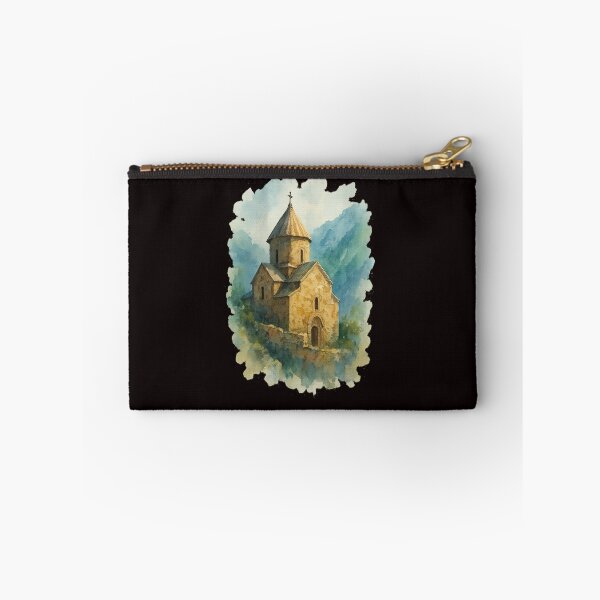 Item preview, Ancient Armenian Monastery in Misty Mountains – Watercolor Illustration designed and sold by Tadeusz1.