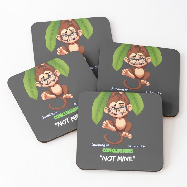 Item preview, Jumping to Conclusions – Funny Monkey Quote designed and sold by Red White Blue Studio.