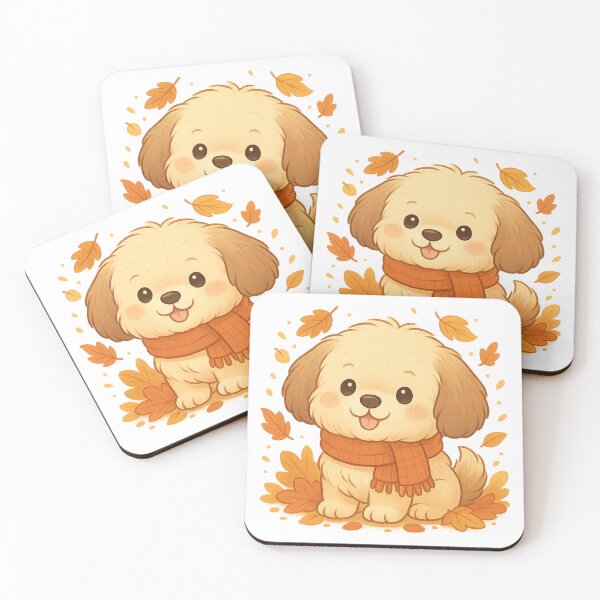 Item preview, 3D Chibi Kawaii Dog – Shih Tzu Puppy in Autumn Scarf Sticker & T-Shirt Design designed and sold by YumiStories Shop.