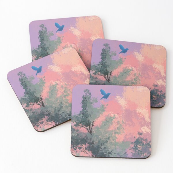 Item preview, Three Birds in Pastel Sky designed and sold by StoryStroke.