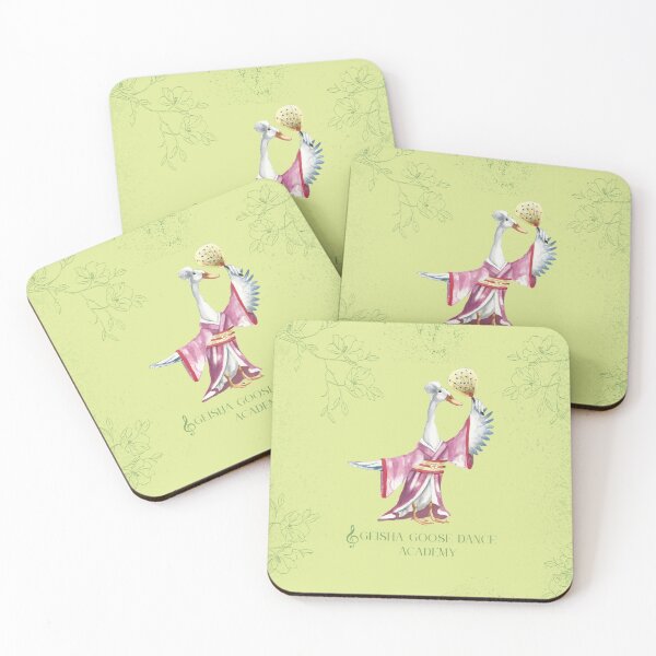 Item preview, Gheisha Goose Dance Academy- Illustrazione ad acquerello di oca che danza designed and sold by ArcanaAtelier.