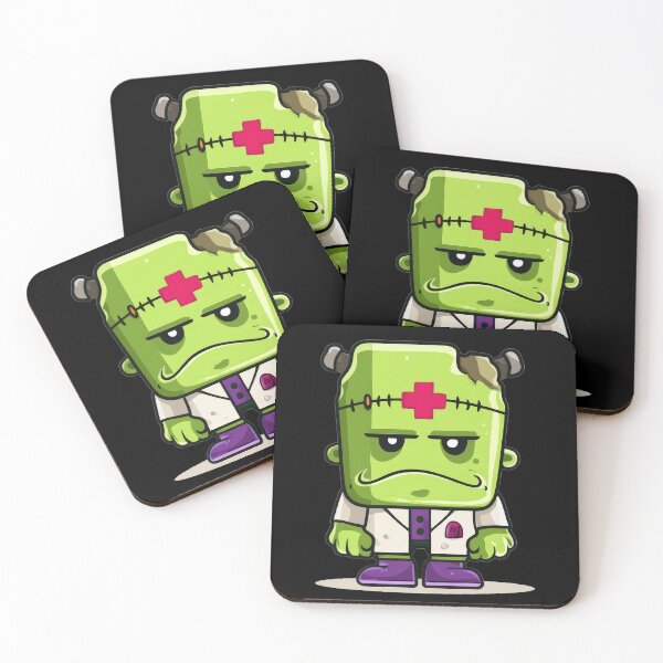 Item preview, Cute Frankenstein Monster in Orange Jacket – Kawaii Halloween Character designed and sold by Teeny Quities.