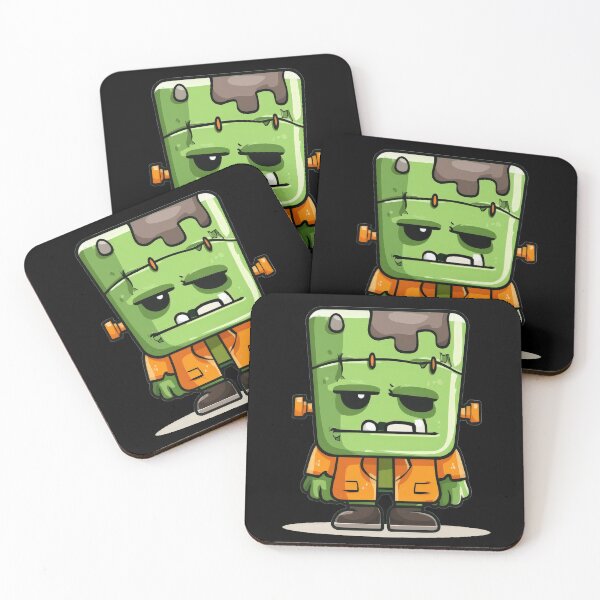 Item preview, Cute Frankenstein Monster in Orange Jacket – Kawaii Halloween Character designed and sold by Teeny Quities.