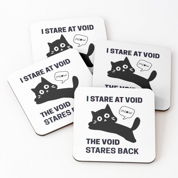 Item preview, I Stare at the Void, The Void Stares Back – Funny Black Cat Design designed and sold by Shanyacreates.
