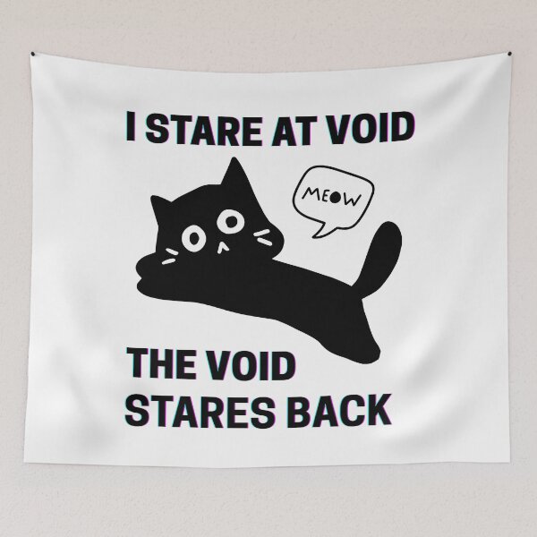 Item preview, I Stare at the Void, The Void Stares Back – Funny Black Cat Design designed and sold by Shanyacreates.