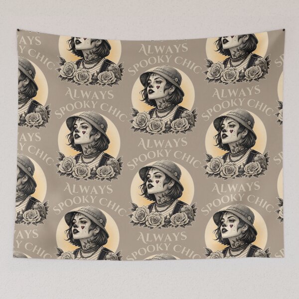 Item preview, Chicana Clown Portrait Framed by Roses and Background Circle designed and sold by SplashTastic.