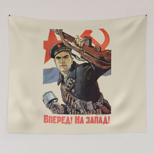Item preview, Red Army WW2 Poster Print | Soviet Propaganda Art - 'Forward to the West' Vintage Design, Eastern Front History & WWII Memorabilia designed and sold by RevolutionToday.