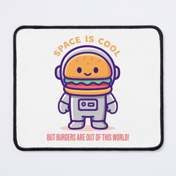 Item preview, Cosmic Burger Astronaut – Funny Space Food Mascot Cartoon designed and sold by TrilogyMerch.