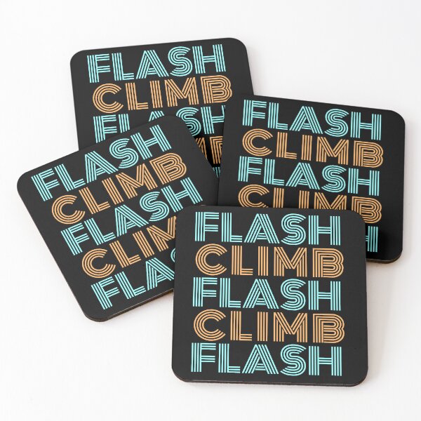 Item preview, Flash climb curvy retro lettering dark climbing T-shirt designed and sold by Bouldershop.