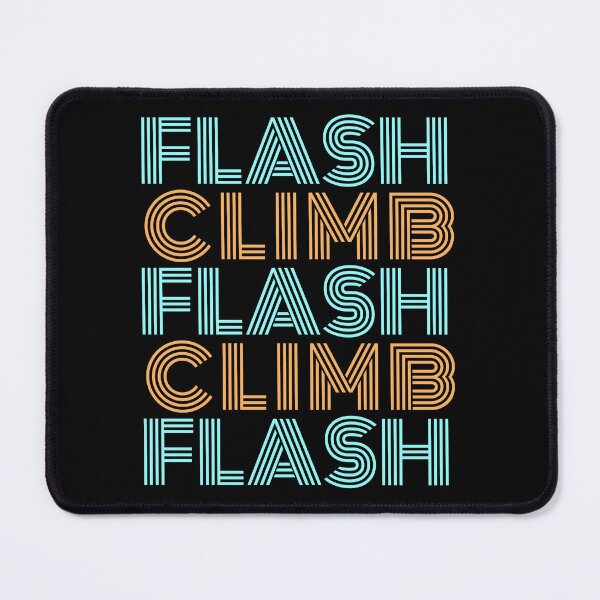 Item preview, Flash climb curvy retro lettering dark climbing T-shirt designed and sold by Bouldershop.