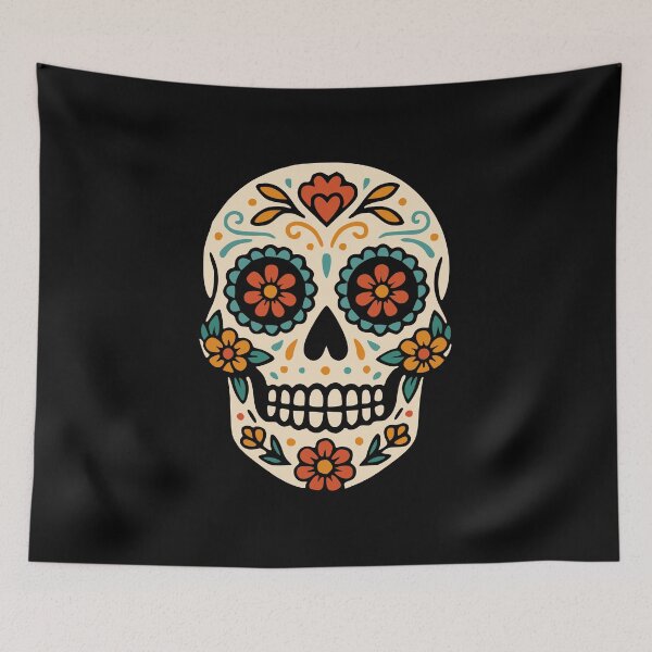 Item preview, Traditional Mexican skull illustration designed and sold by nkhookysun.