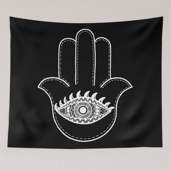 Item preview, Hamsa Hand with Eye – Line Art Protection Symbol designed and sold by PangmulCartoon.