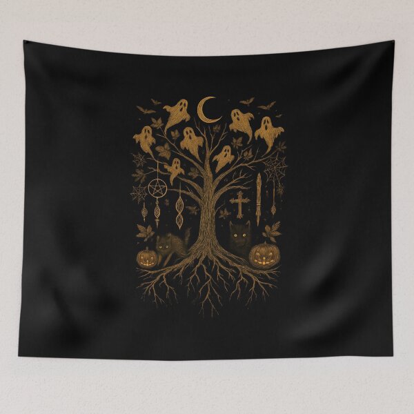 Item preview, Mystic Autumn: Haunted Tree of Ghosts & Ghouls – Halloween Gothic Design designed and sold by InkwildStudio.