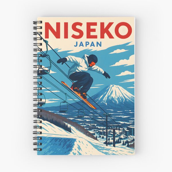 Item preview, Niseko, Japan - Retro Travel Poster Design (Winter Sports) designed and sold by UN-labelledGirl.