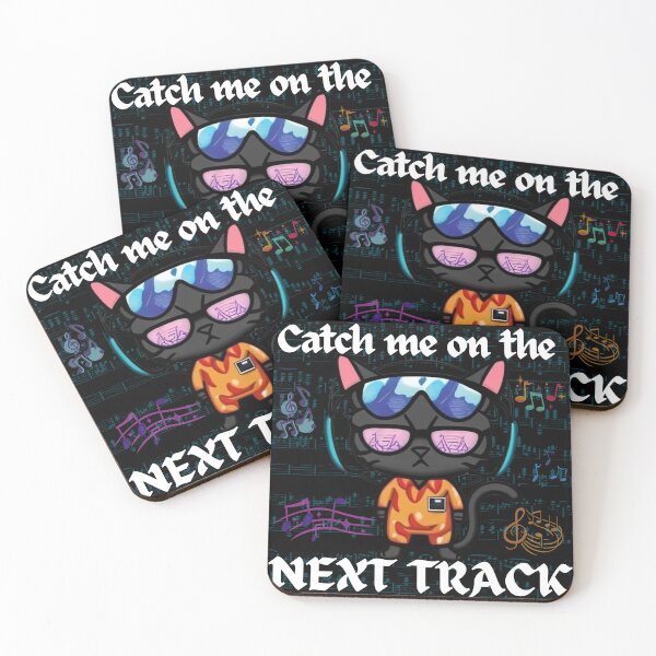 Item preview, Catch Me on the Next Track : Cool DJ Cat with Headphones Music Design designed and sold by AlienTechs.