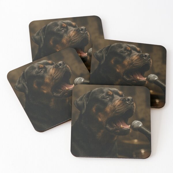 Item preview, Rottweiler Singing in Gritty Garage Band Scene designed and sold by Flying Doggo.