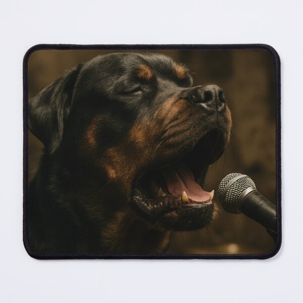 Item preview, Rottweiler Singing in Gritty Garage Band Scene designed and sold by Flying Doggo.