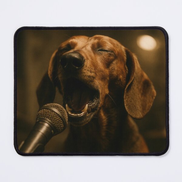 Item preview, Dachshund Singing Soulful Notes in Garage Band designed and sold by Flying Doggo.