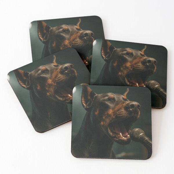 Item preview, Doberman Singing with Raw Garage Band Emotion designed and sold by Flying Doggo.