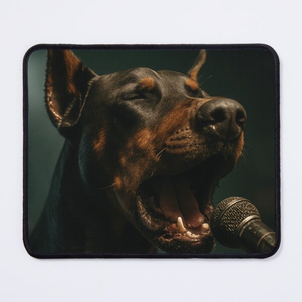 Item preview, Doberman Singing with Raw Garage Band Emotion designed and sold by Flying Doggo.