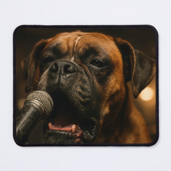 Item preview, Boxer Singing in Dramatic Garage Band Moment designed and sold by Flying Doggo.