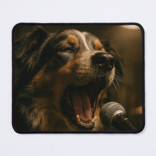 Item preview, Australian Shepherd Singing in Gritty Garage Band designed and sold by Flying Doggo.
