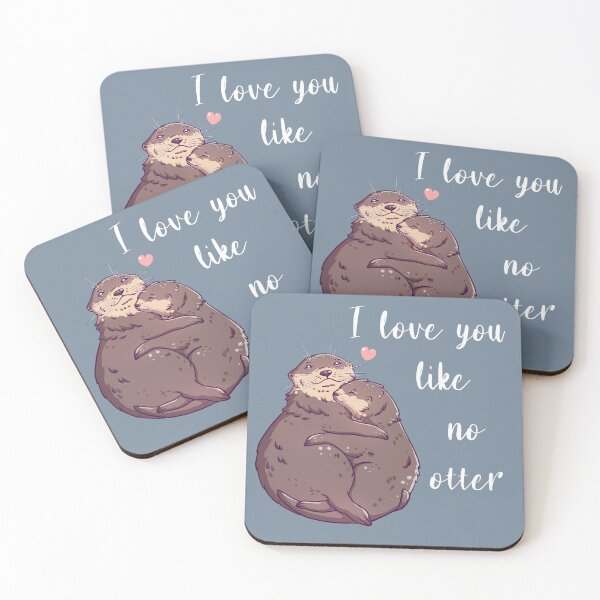 Item preview, Otters in love designed and sold by BeeHappyShop.