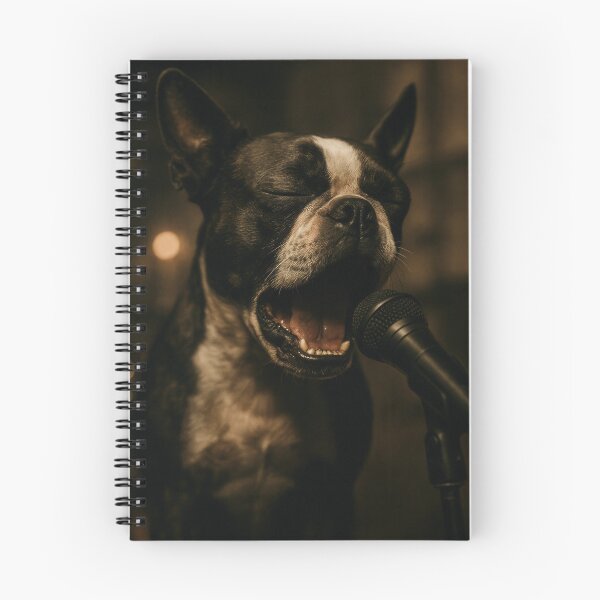 Item preview, Boston Terrier Singing in Dramatic Garage Band Scene designed and sold by Flying Doggo.