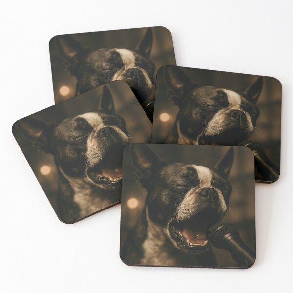 Item preview, Boston Terrier Singing in Dramatic Garage Band Scene designed and sold by Flying Doggo.