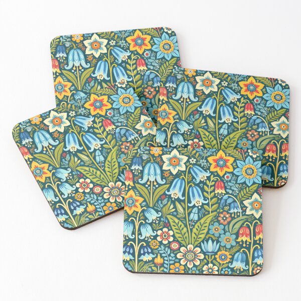 Item preview, Bluebell Serenade Scandinavian Folk Art by heidiannemorris © designed and sold by FOLK ART FUSION by heidiannemorris.