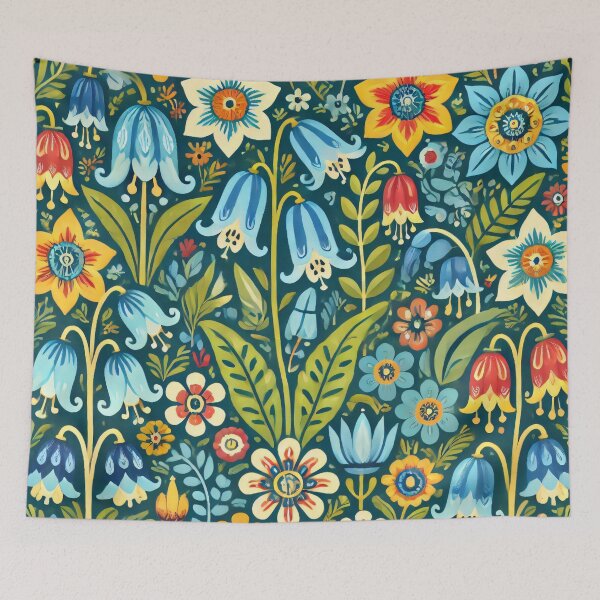 Item preview, Bluebell Serenade Scandinavian Folk Art by heidiannemorris © designed and sold by FOLK ART FUSION by heidiannemorris.