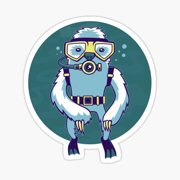 Scuba Sloth Sticker