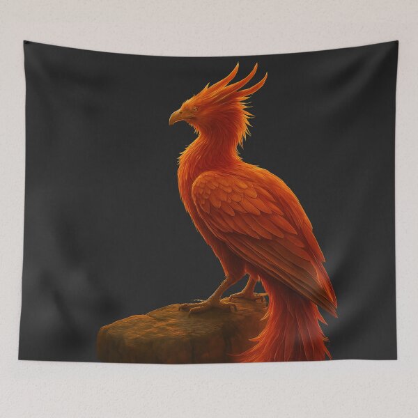 Item preview, Majestic and mystical phoenix on rock designed and sold by BreakingWorse.