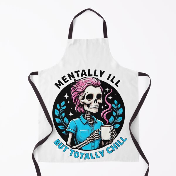 Item preview, Mentally Ill But Totally Chill Pink Haired Skeleton designed and sold by MiraDesignCo.