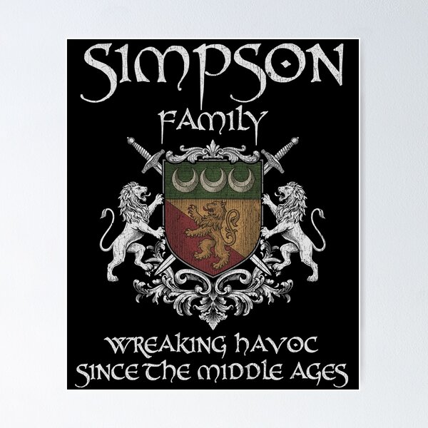 Item preview, Simpson Family Crest – Medieval Heritage Emblem for Ancestry Lovers & Vintage Style Fans designed and sold by 9X FR.