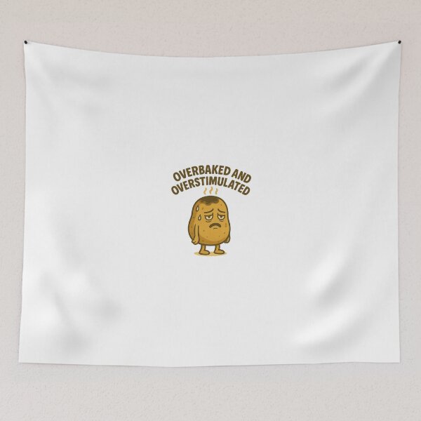 Item preview, Overbaked and Overstimulated – Funny Burnt Potato Cartoon Design designed and sold by Tater Tales.