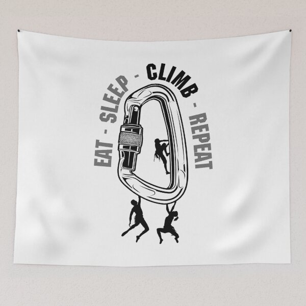 Item preview, Eat Sleep Climb Repeat Climber Carabiner Funny Rock Climbing designed and sold by GrandeDuc.