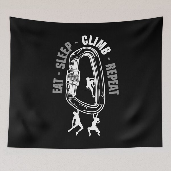 Item preview, Eat Sleep Climb Repeat Climber Carabiner Funny Rock Climbing designed and sold by GrandeDuc.