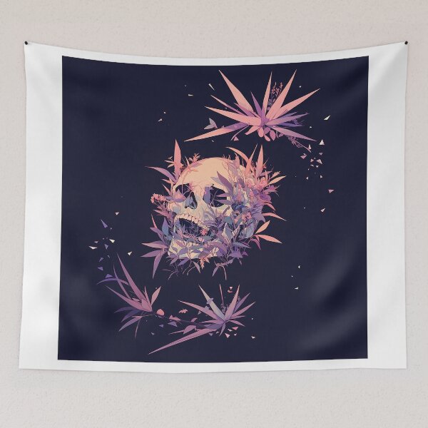Item preview, Surreal Skull with Neon Wild Plants designed and sold by Christian Weiss.