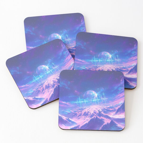 Item preview, Neon Cosmic Mountains with Pulse Waves designed and sold by Christian Weiss.