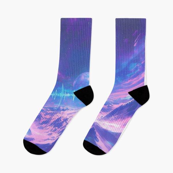 Item preview, Neon Cosmic Mountains with Pulse Waves designed and sold by Christian Weiss.